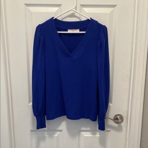 LOFT Royal Blue V-Neck Blouse